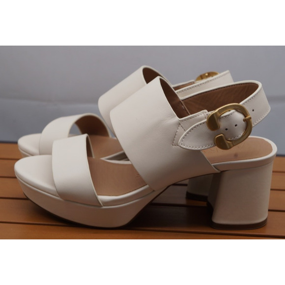 Aerosoles Women's US 7M Camera Platform Sandal Eggshell Leather - Picture 6 of 13